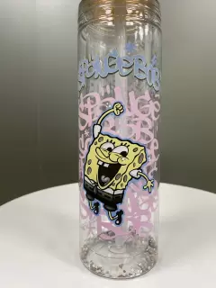 BOTELLA CON PITILLO GLITTER BOB ESPONJA