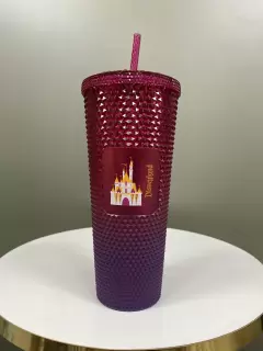 VASO CON PITILLO STARBUCKS FUCSIA