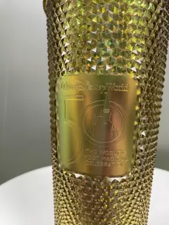 VASO CON PITILLO STARBUCKS DORADO