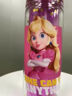 BOTELLA CON PITILLO GLITTER PEACH